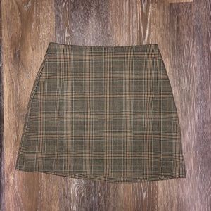 ❌SOLD❌ John Galt tan/brown/yellow plaid mini skirt